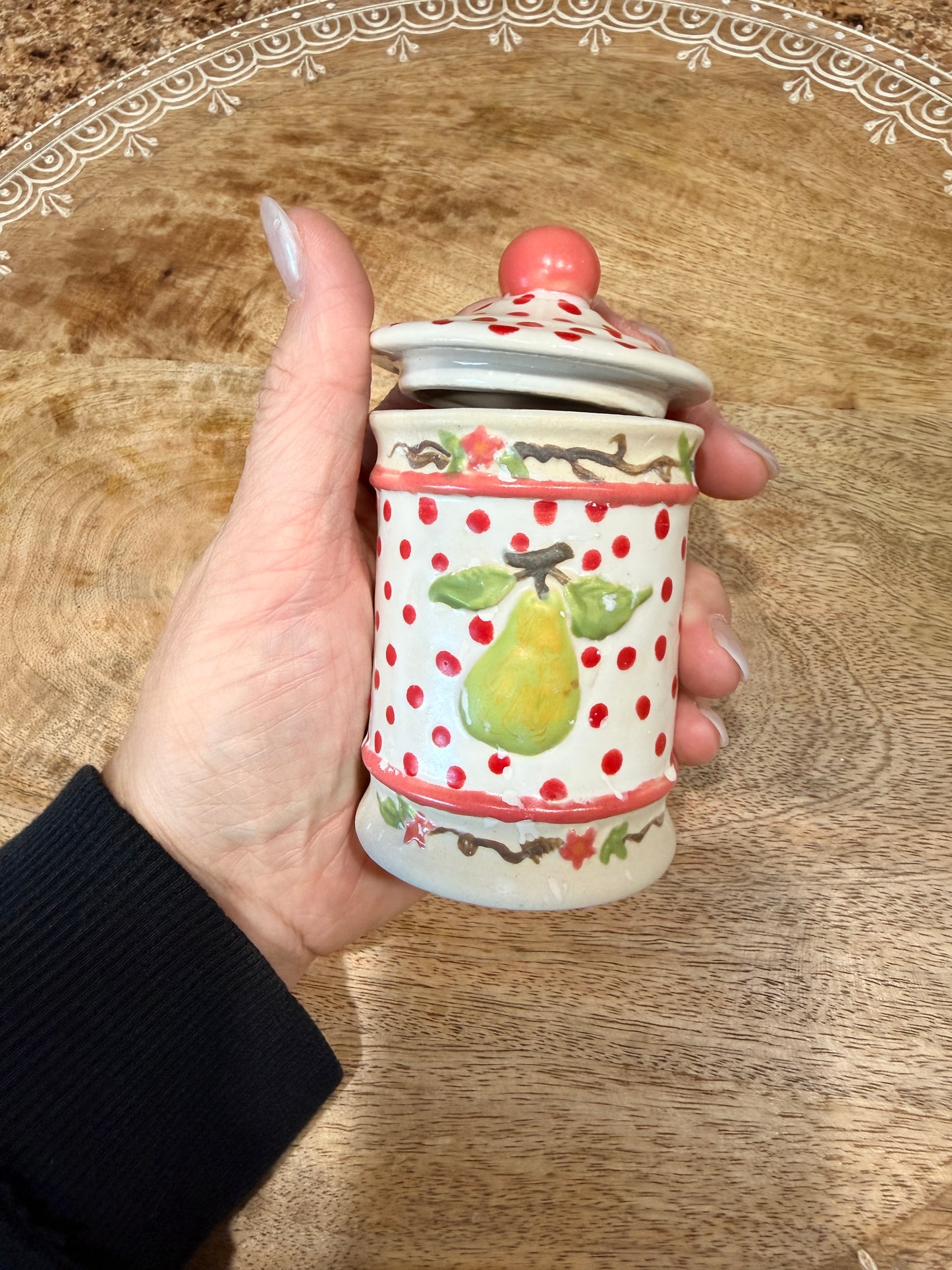 Small ceramic jar - polka dot