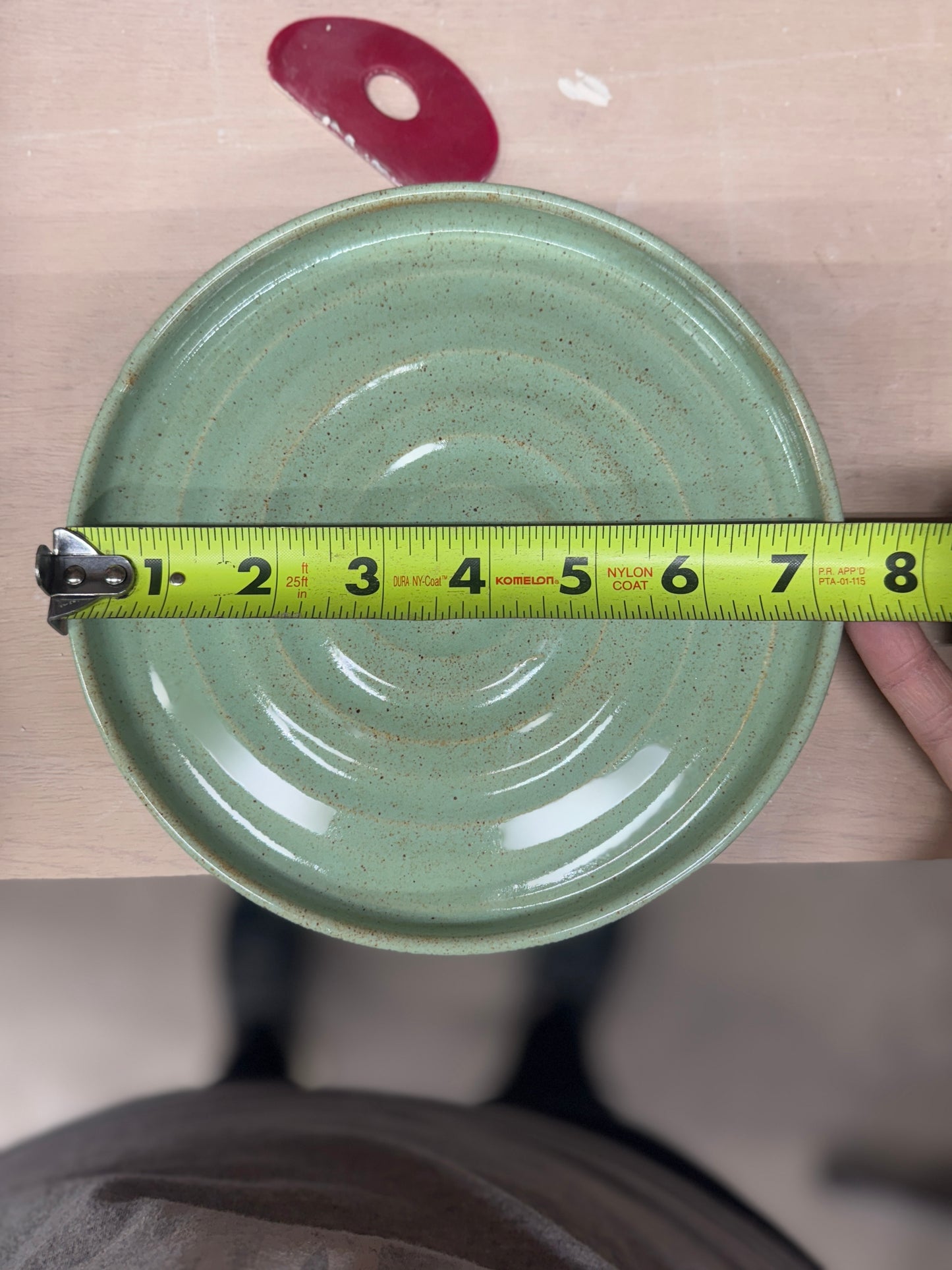 Small pistachio color plate or trinket dish