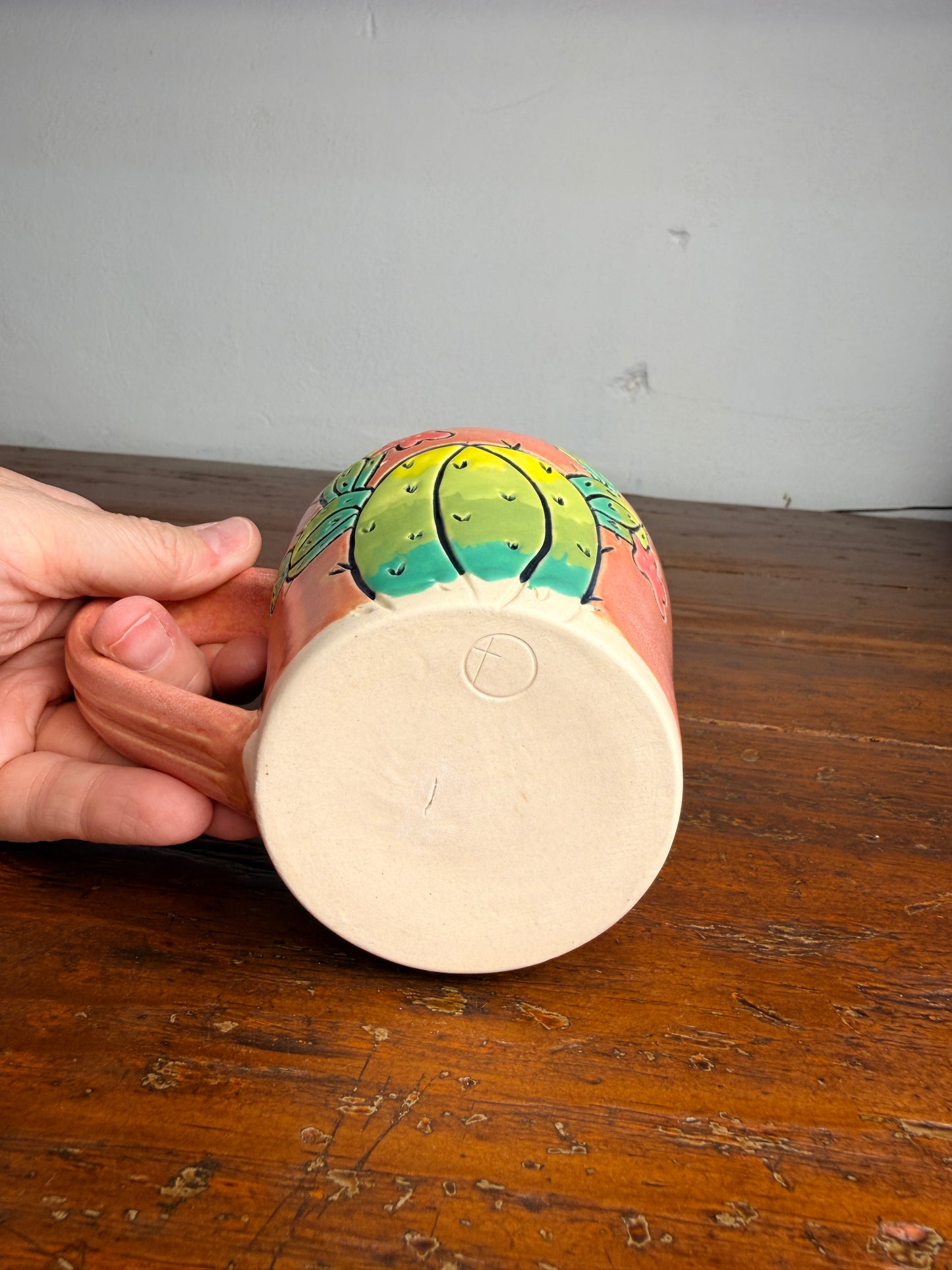Hand carved - cactus mug