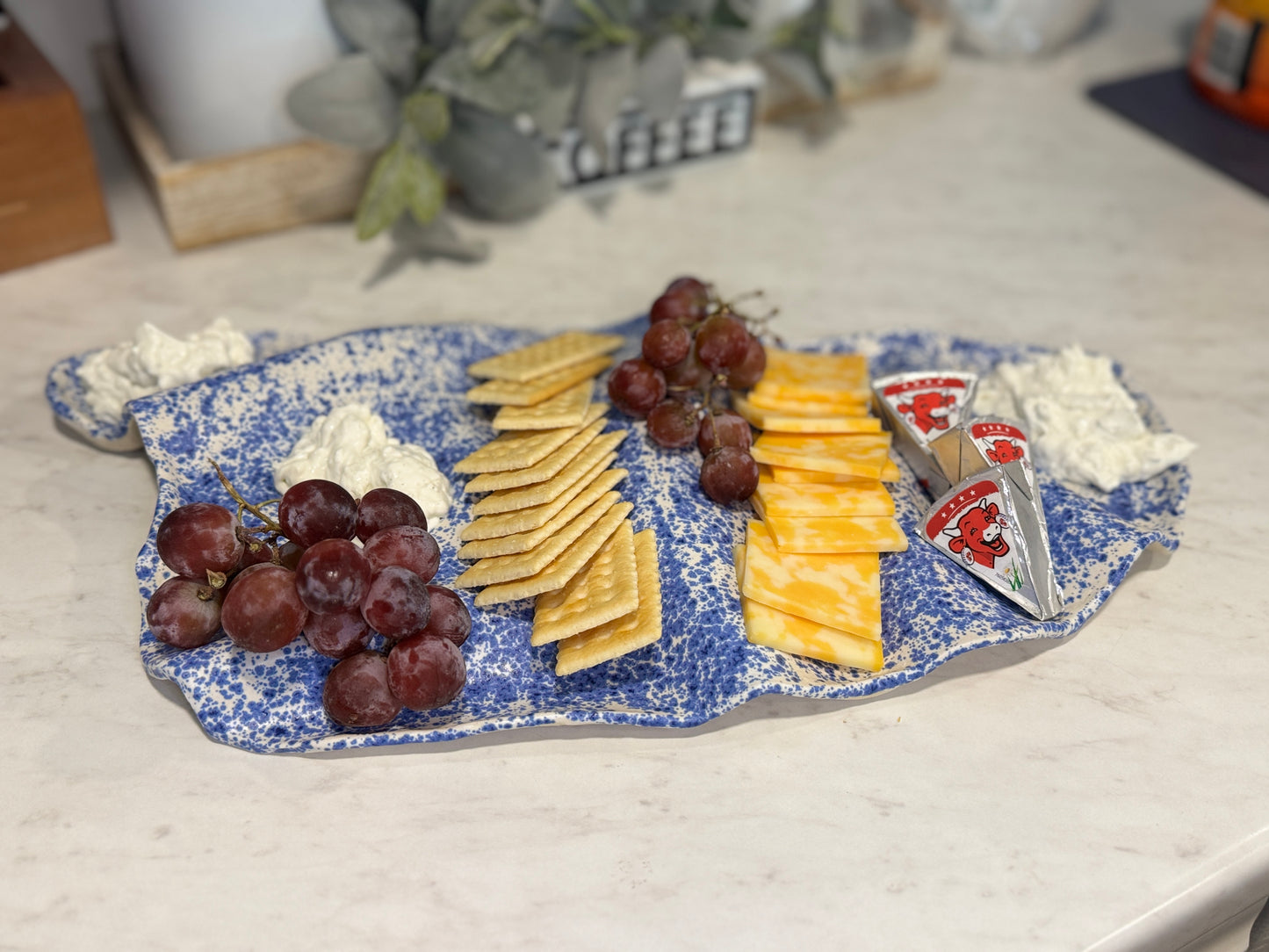 Charcuterie Tray - Blue Splatterware