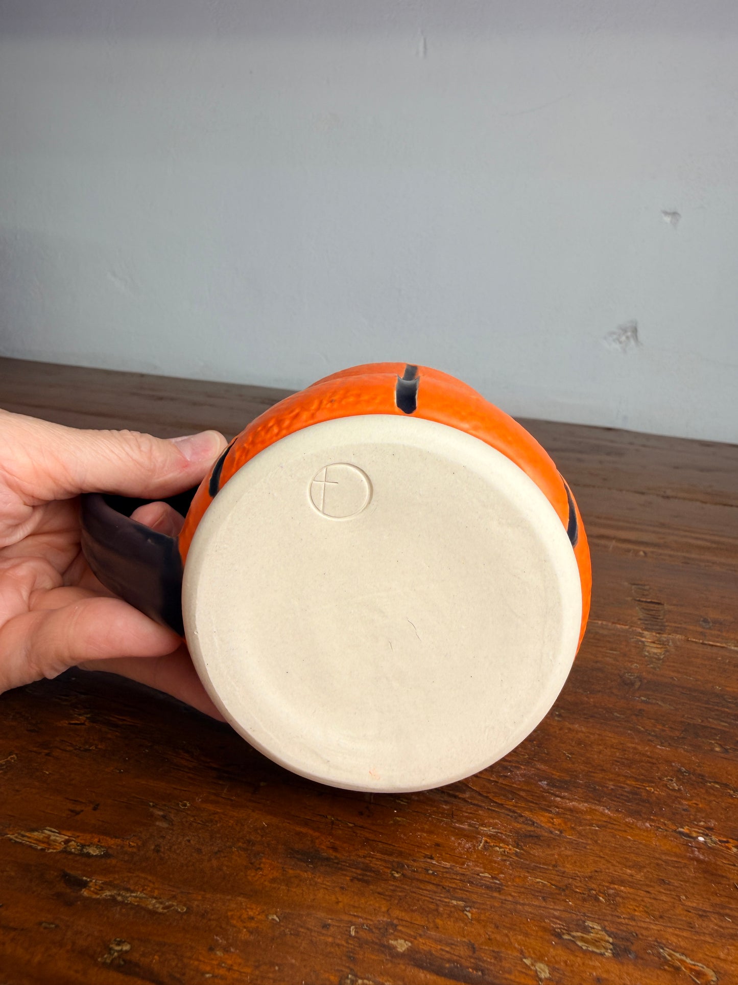 Hand carved basketball mug