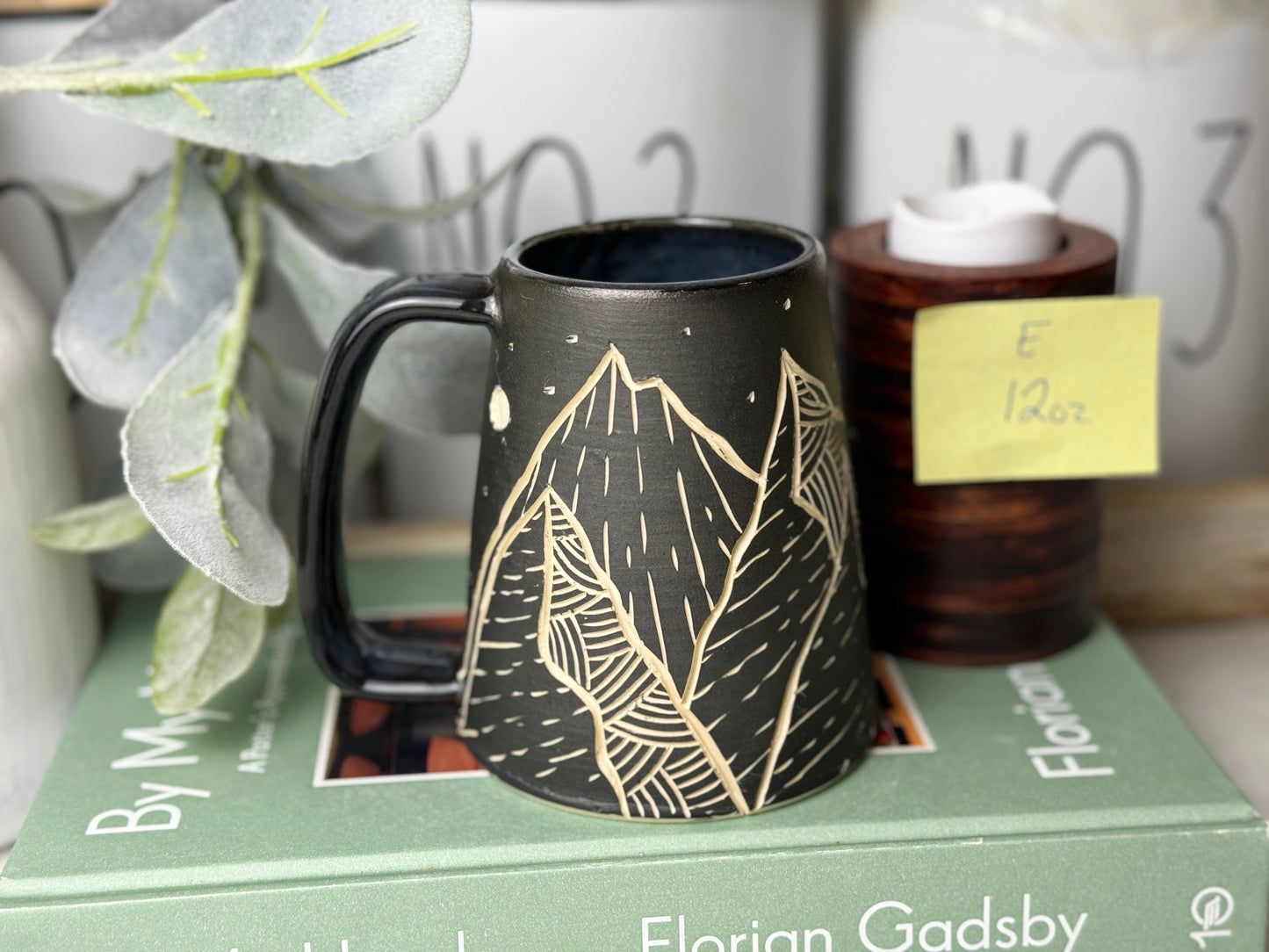 Skinny Mountain Carved Mugs - multiple colors