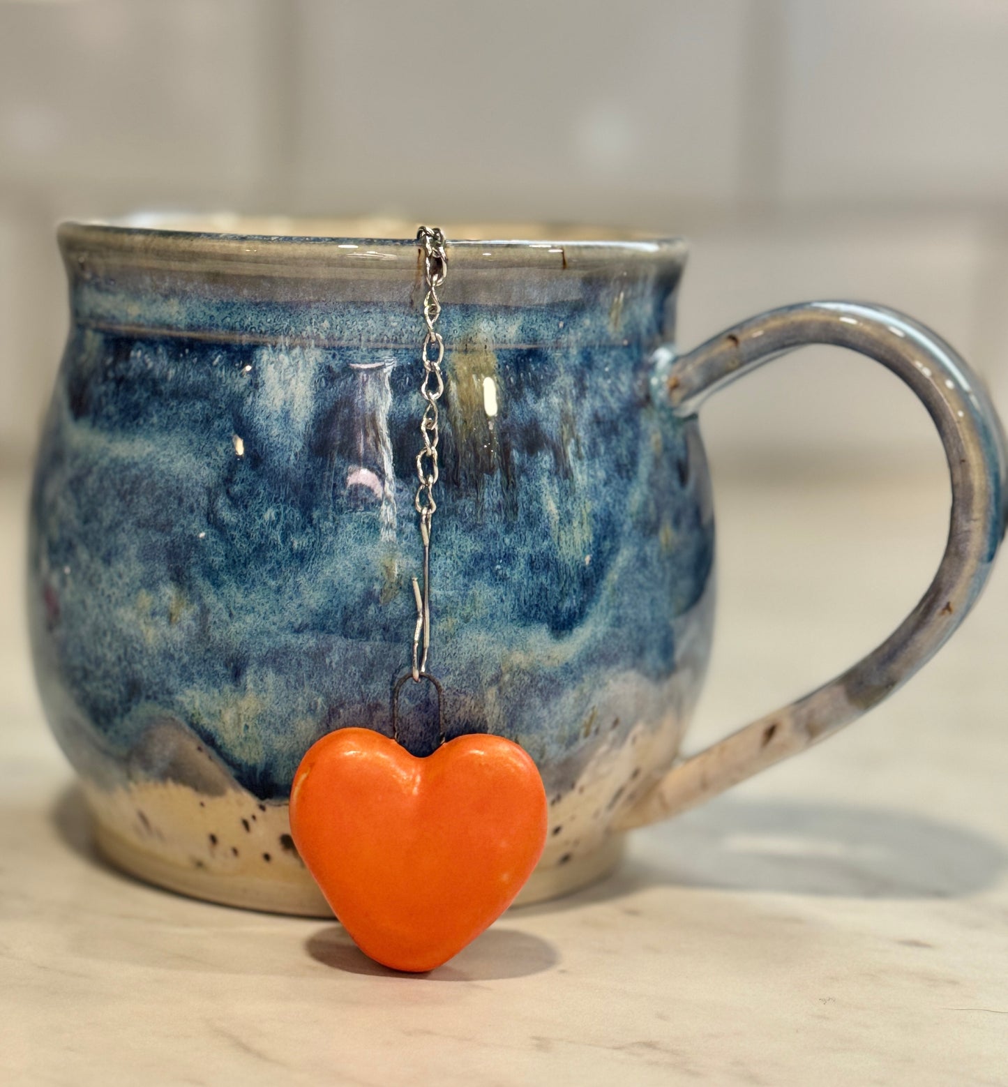 Orange Heart Tea Strainer