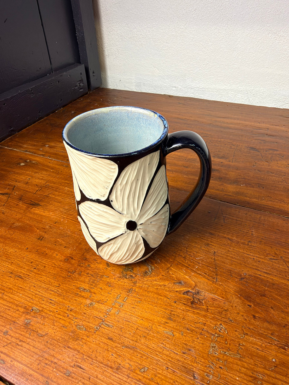 Floral Carved - Arctic Blue - 14 oz