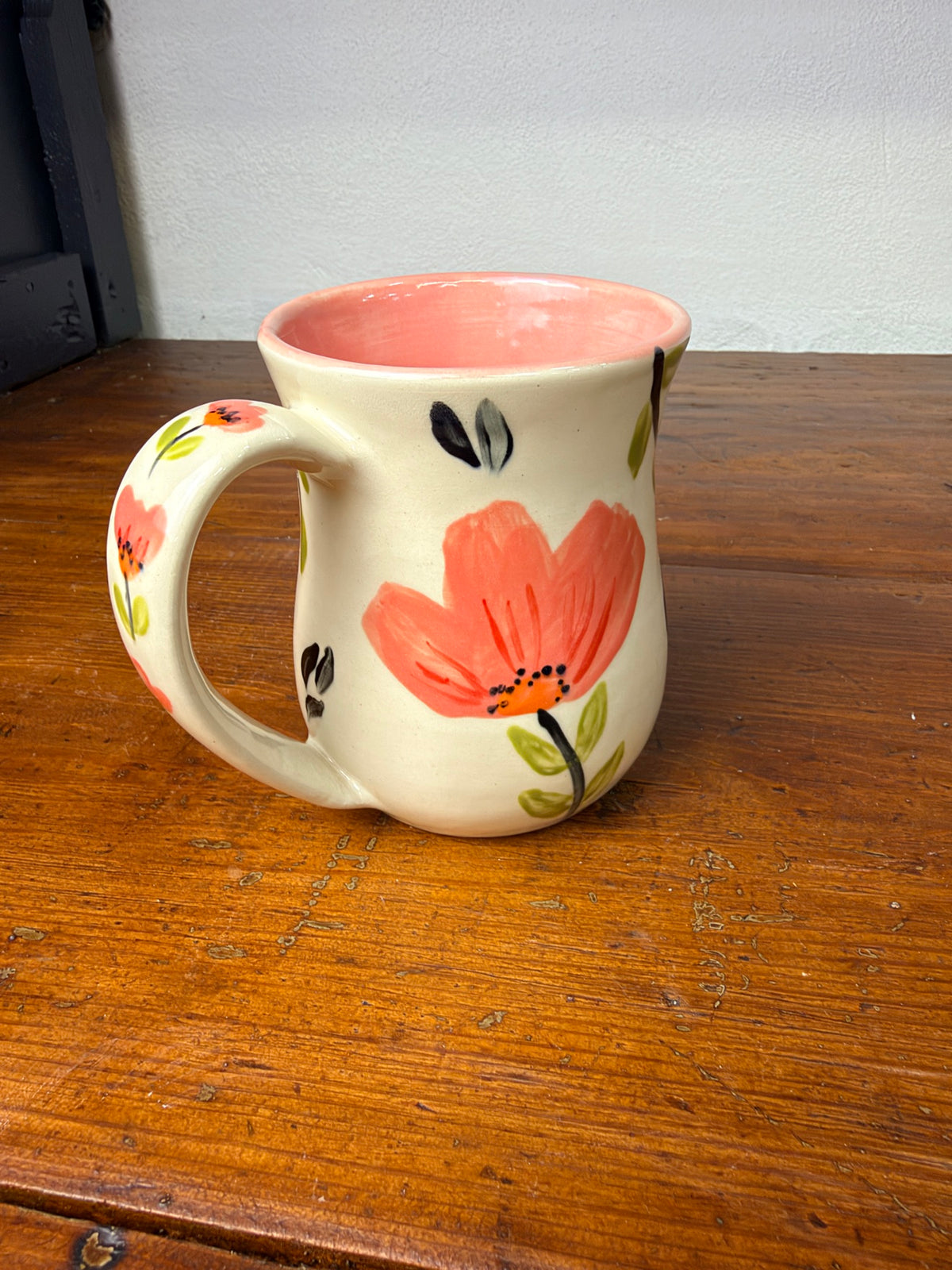 Hand Painted Floral Mug A - 14 oz