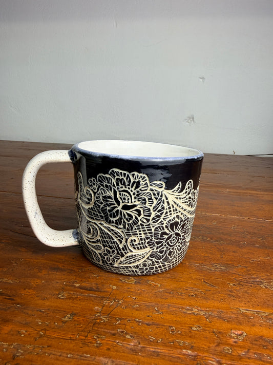Lace carved mug