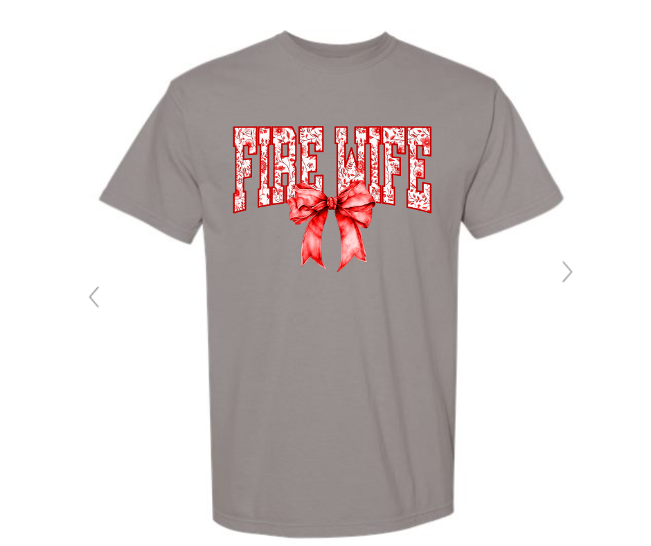 ADULT SIZES - Fire Wife Bow- Apparel