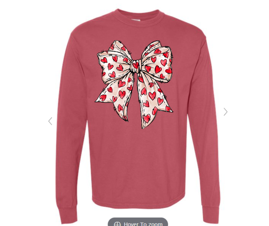 ADULT & YOUTH SIZES - Red Heart Bow - Apparel