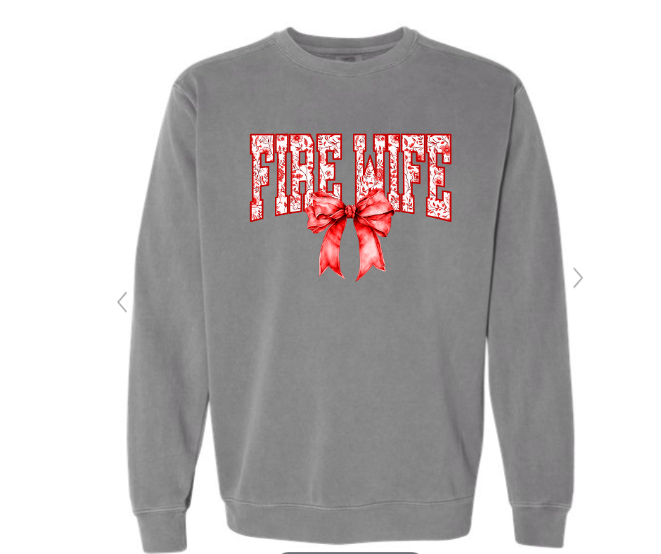 ADULT SIZES - Fire Wife Bow- Apparel
