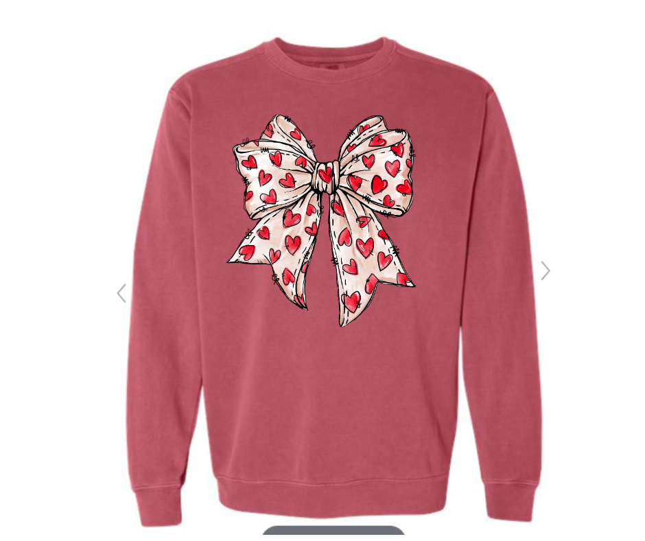 ADULT & YOUTH SIZES - Red Heart Bow - Apparel