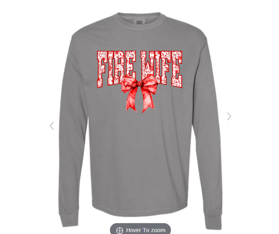 ADULT SIZES - Fire Wife Bow- Apparel