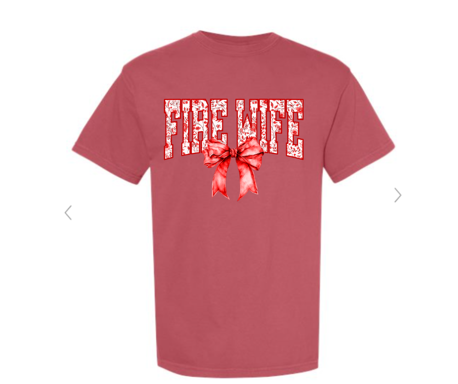 ADULT SIZES - Fire Wife Bow- Apparel