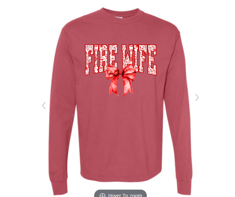 ADULT SIZES - Fire Wife Bow- Apparel
