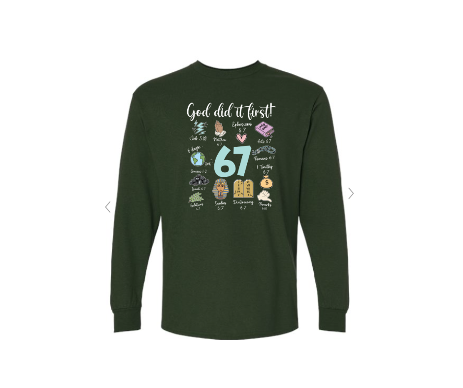 ADULT SIZES - 67 - God did it first - Apparel