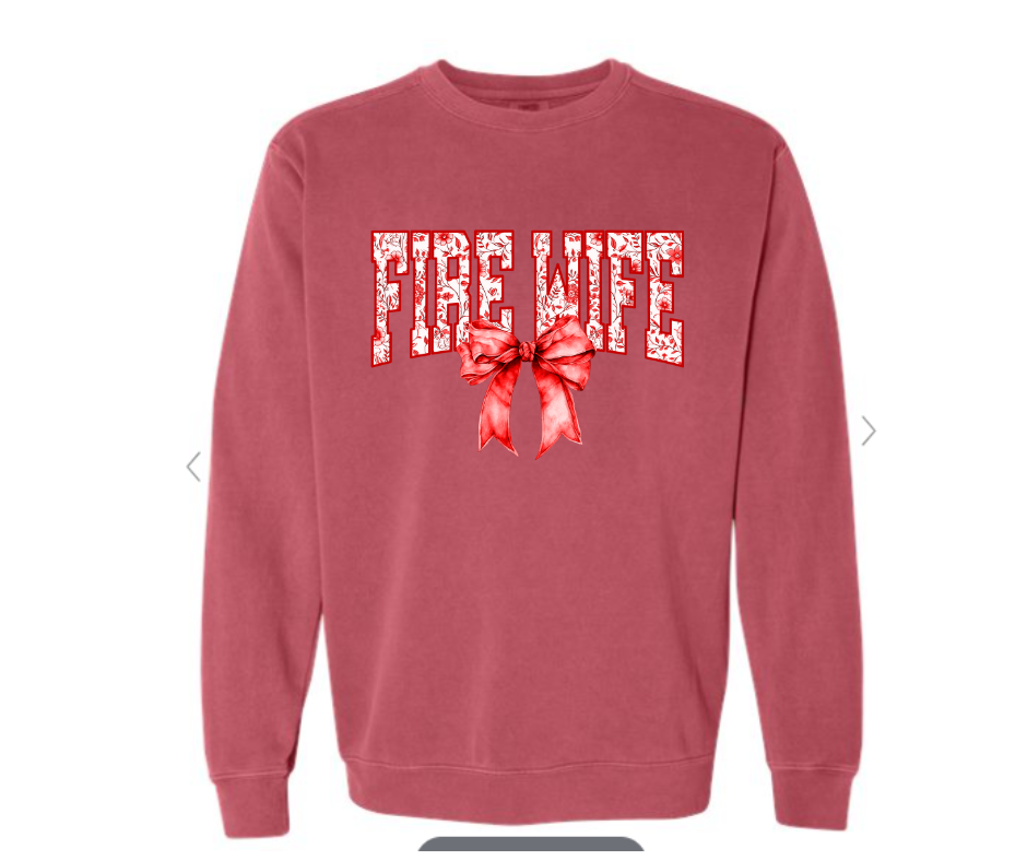 ADULT SIZES - Fire Wife Bow- Apparel