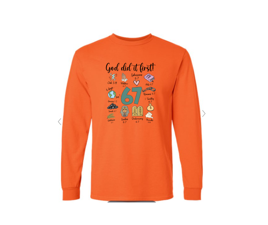 ADULT SIZES - 67 - God did it first - Apparel