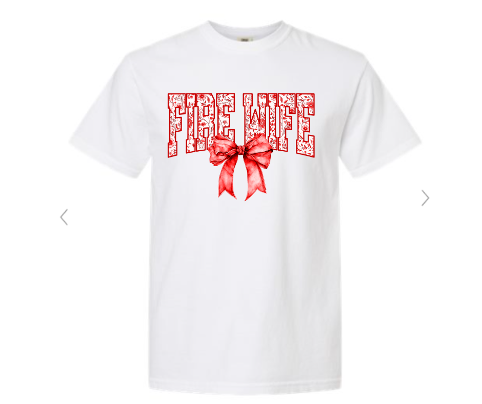 ADULT SIZES - Fire Wife Bow- Apparel