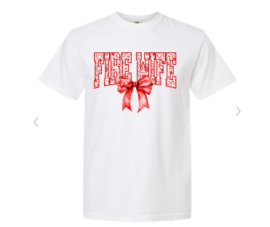 ADULT SIZES - Fire Wife Bow- Apparel