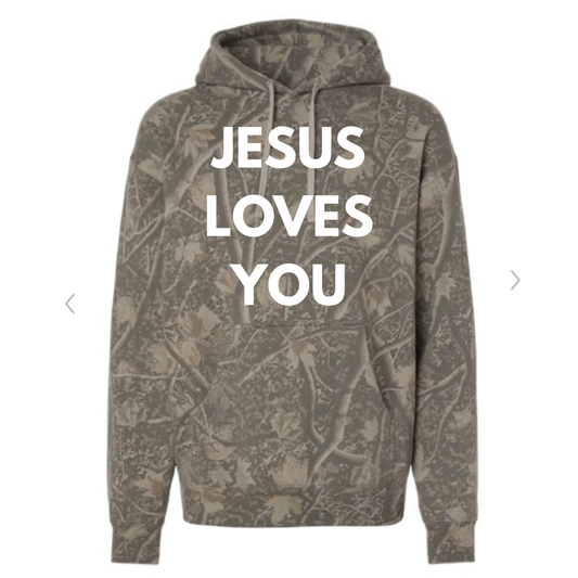 ADULT & YOUTH HOODIE - JESUS LOVES YOU Camo - Apparel
