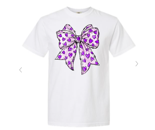 ADULT & YOUTH SIZES - Purple Heart Bow - Apparel