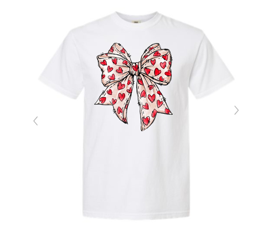 ADULT & YOUTH SIZES - Red Heart Bow - Apparel