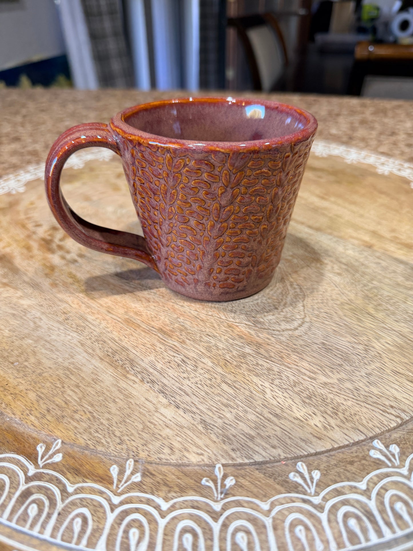 Sweater texture hand built mug