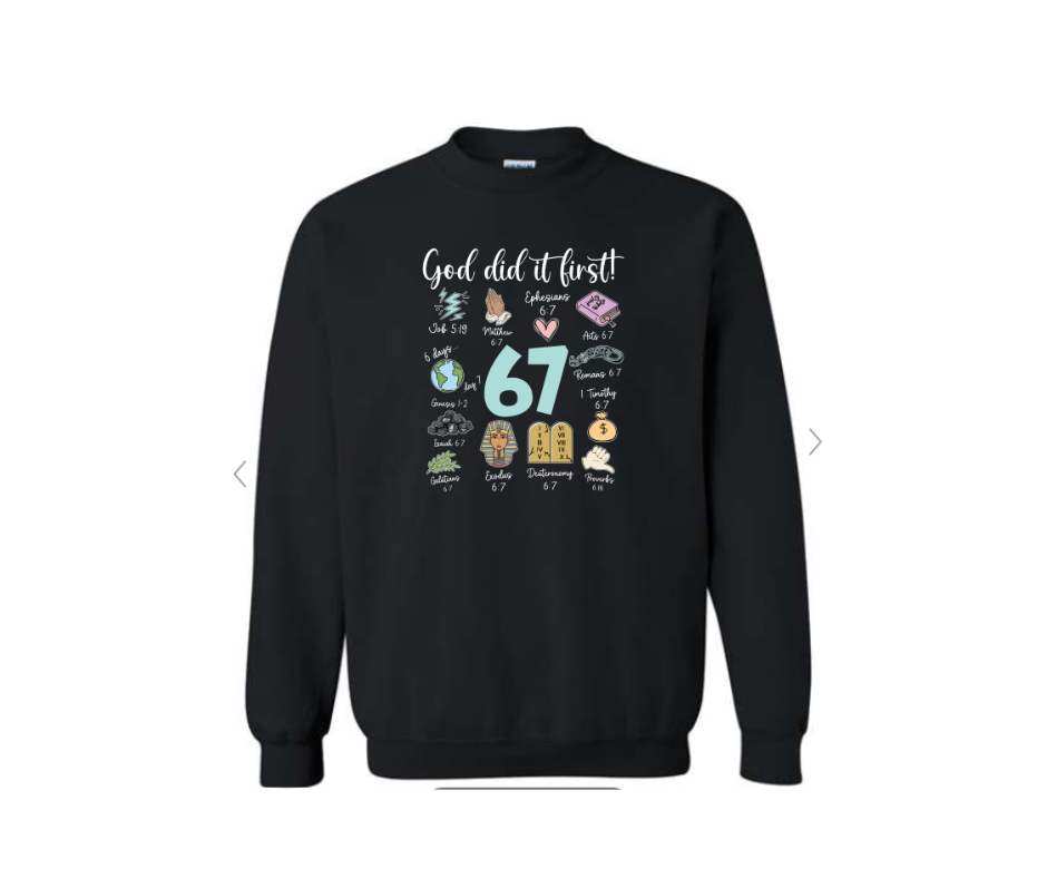 ADULT SIZES - 67 - God did it first - Apparel