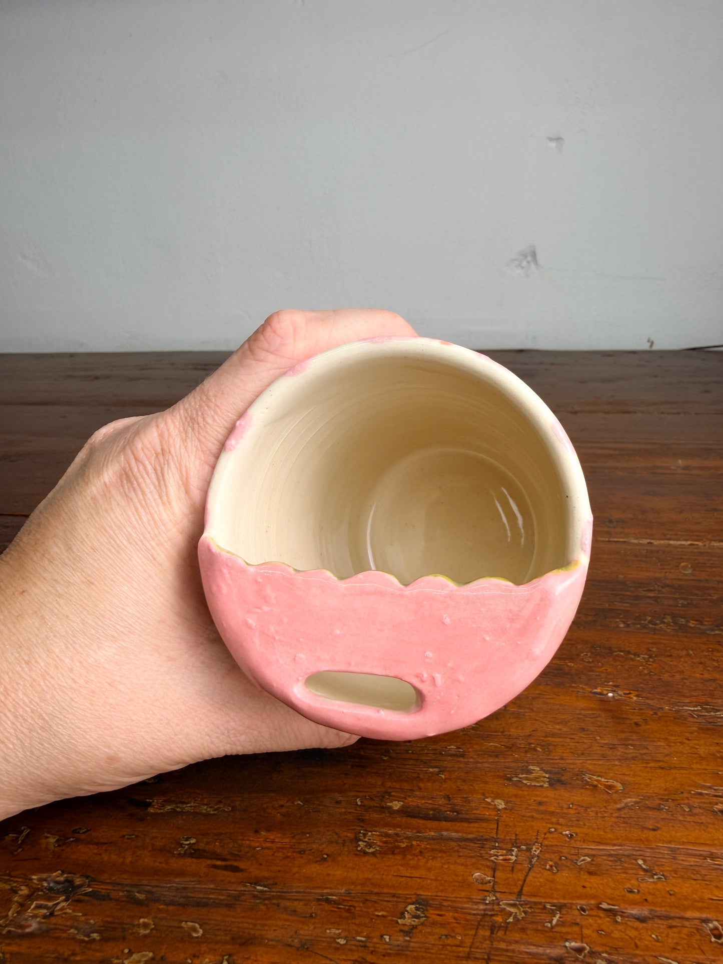 Floral sippy tumbler - pink gingham