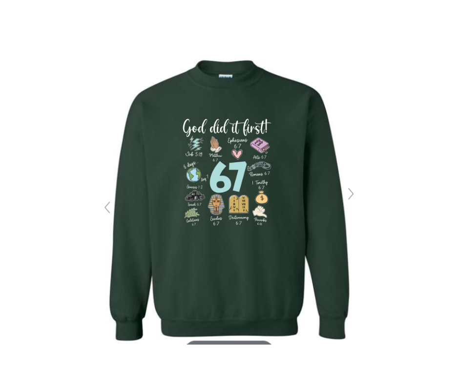 ADULT SIZES - 67 - God did it first - Apparel