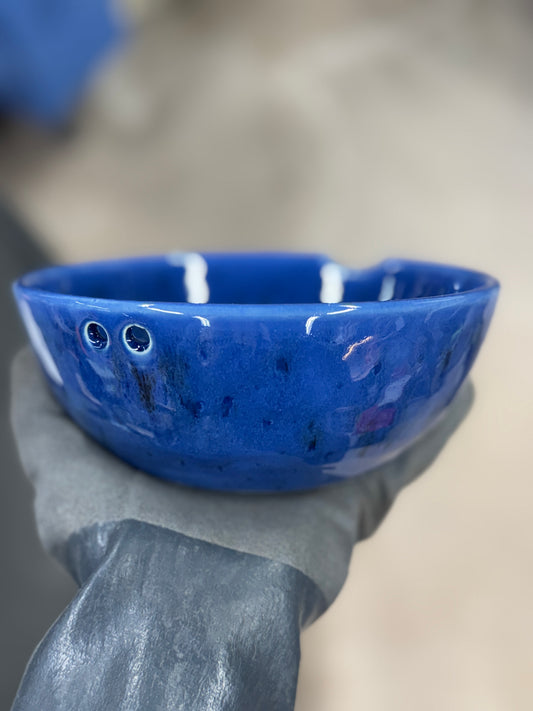 Blue ramen soup bowl