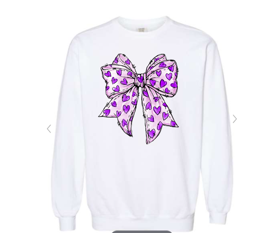 ADULT & YOUTH SIZES - Purple Heart Bow - Apparel