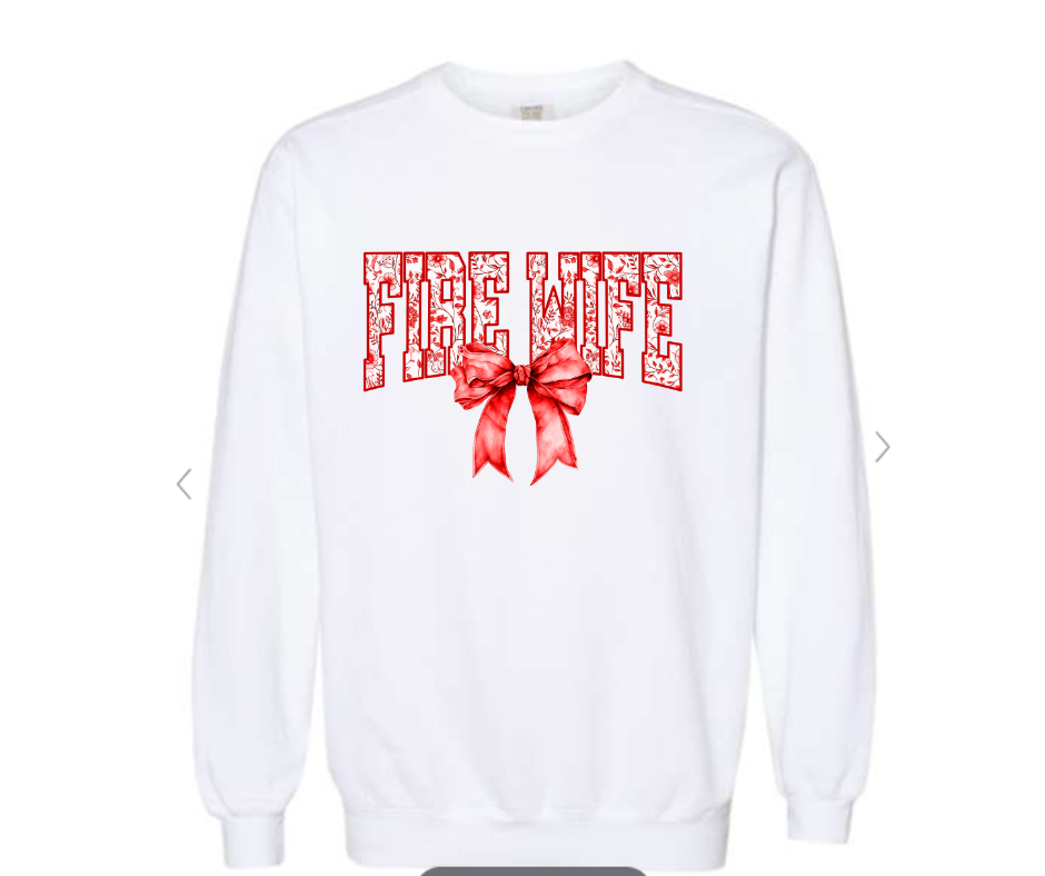 ADULT SIZES - Fire Wife Bow- Apparel