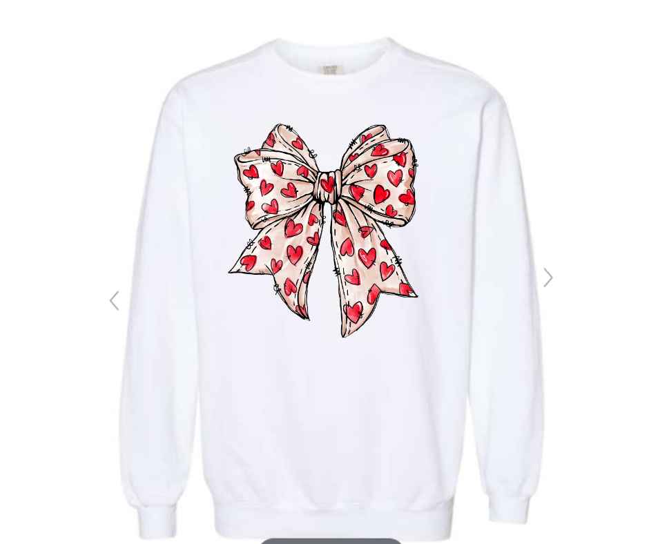 ADULT & YOUTH SIZES - Red Heart Bow - Apparel