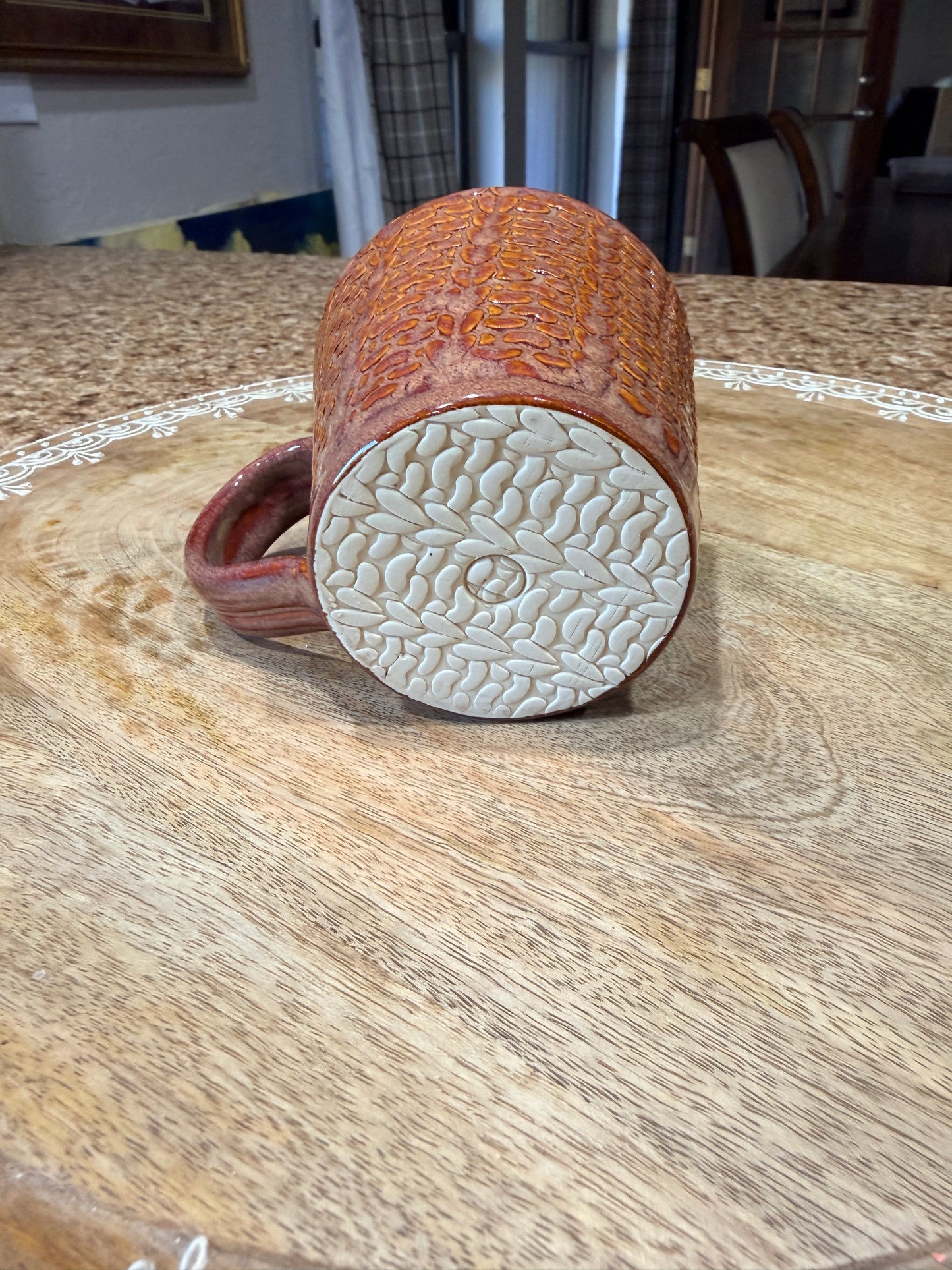 Sweater texture hand built mug