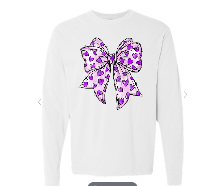 ADULT & YOUTH SIZES - Purple Heart Bow - Apparel