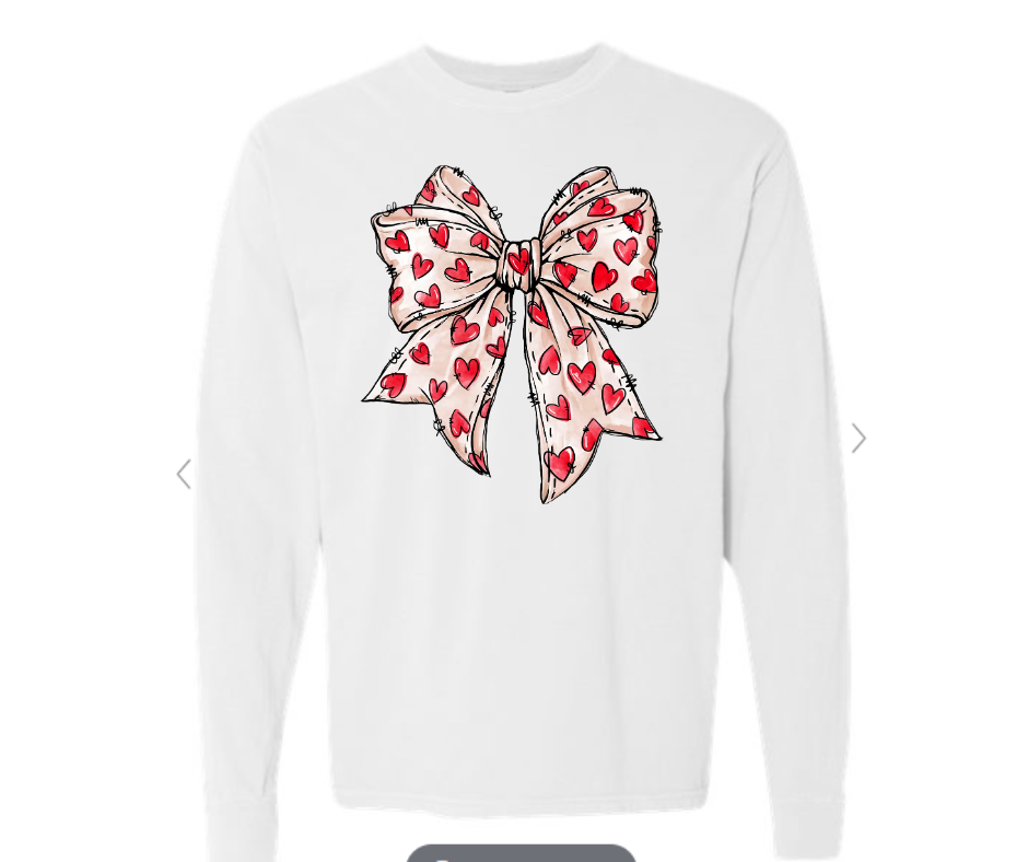 ADULT & YOUTH SIZES - Red Heart Bow - Apparel
