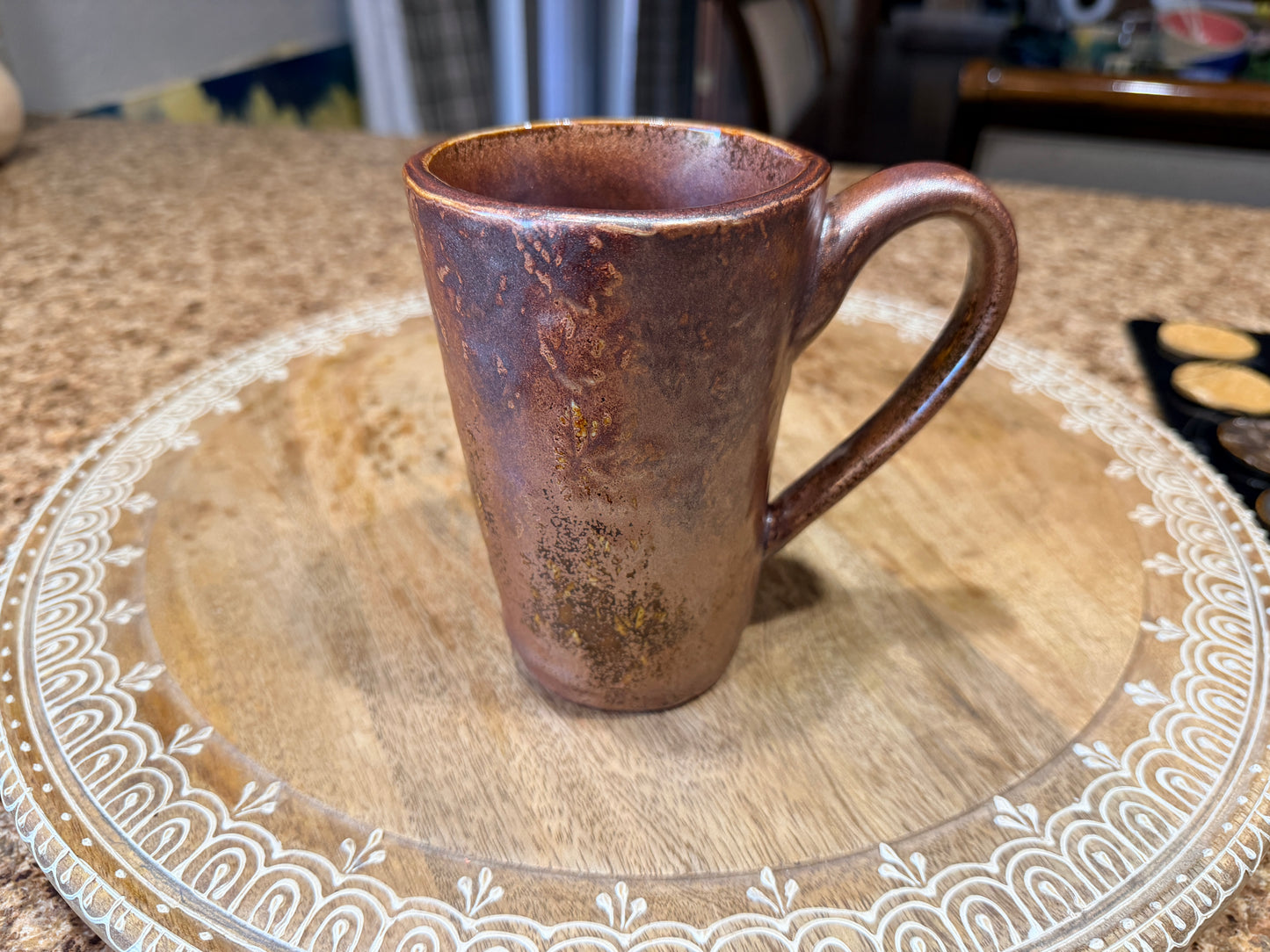 Large hand built copper mug