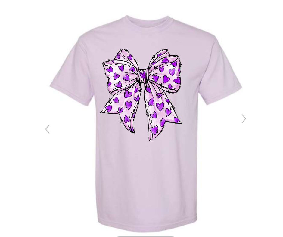 ADULT & YOUTH SIZES - Purple Heart Bow - Apparel