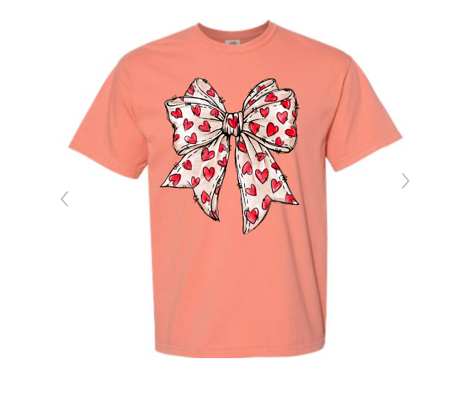 ADULT & YOUTH SIZES - Red Heart Bow - Apparel
