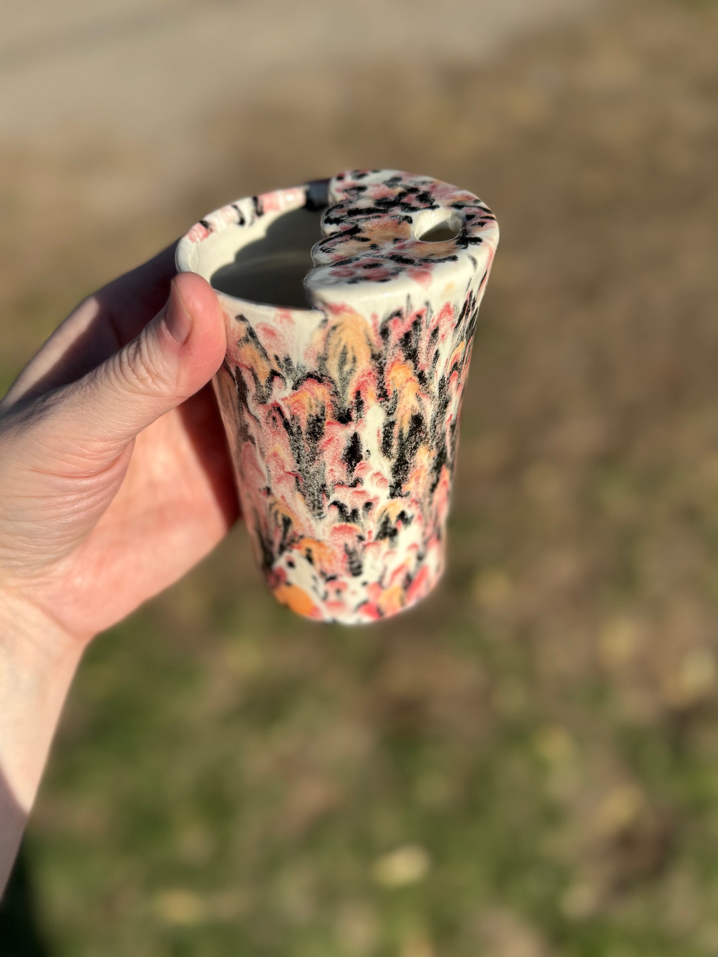 Sippy tumbler - pink speckled