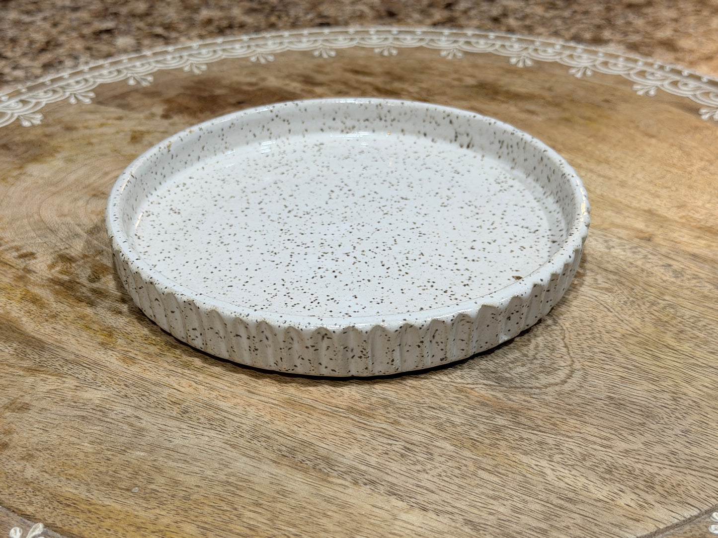 Small fluted dessert plate