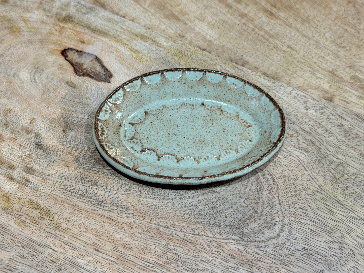 Trinket dish - flower stamp inlay
