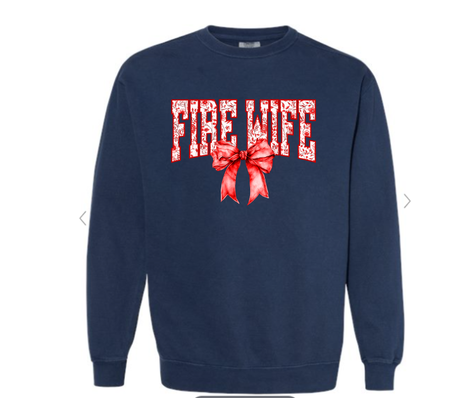 ADULT SIZES - Fire Wife Bow- Apparel