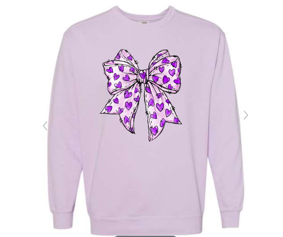 ADULT & YOUTH SIZES - Purple Heart Bow - Apparel