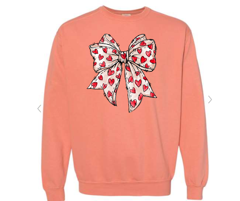 ADULT & YOUTH SIZES - Red Heart Bow - Apparel