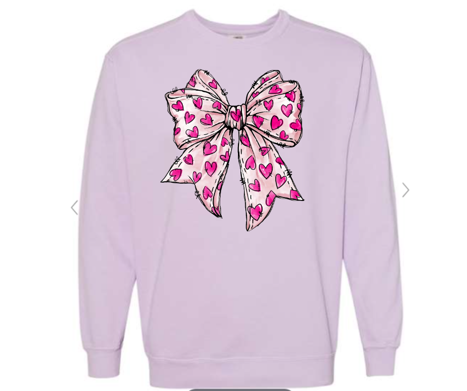 ADULT & YOUTH SIZES - Pink Heart Bow - Apparel