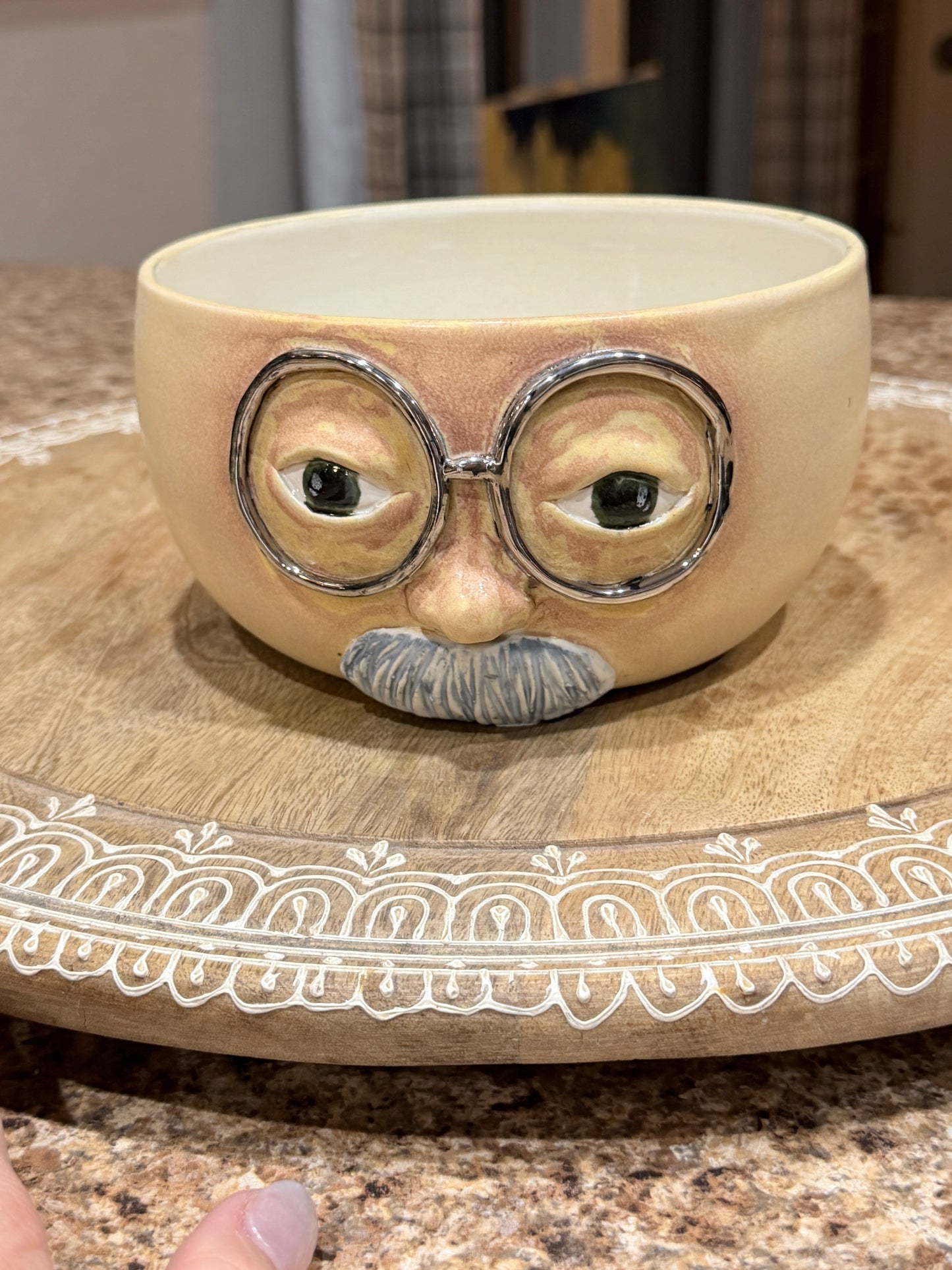 Silly old man with glasses