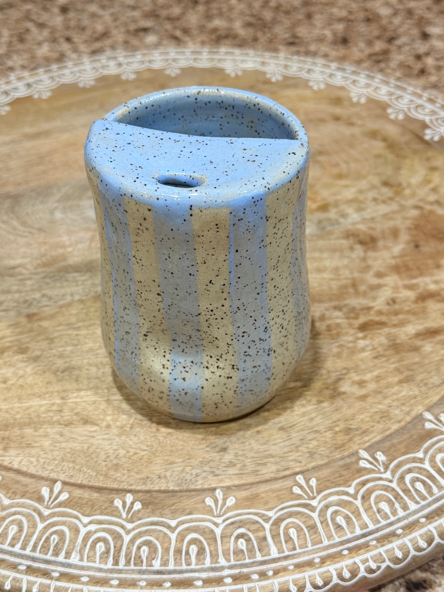 Blue stripe sippy tumbler