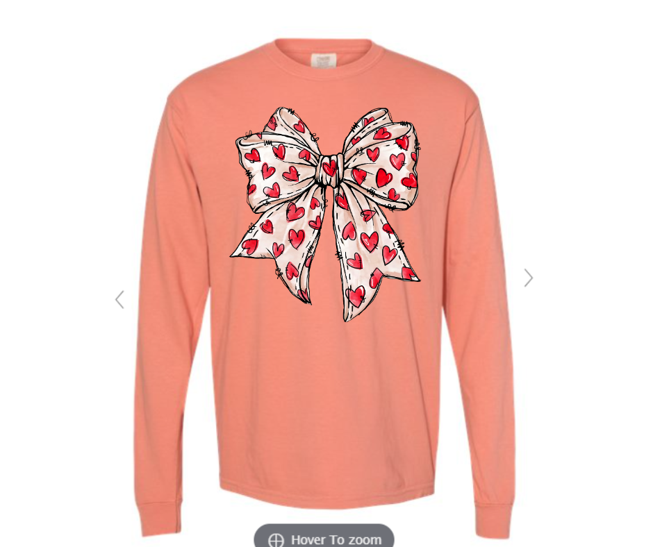 ADULT & YOUTH SIZES - Red Heart Bow - Apparel
