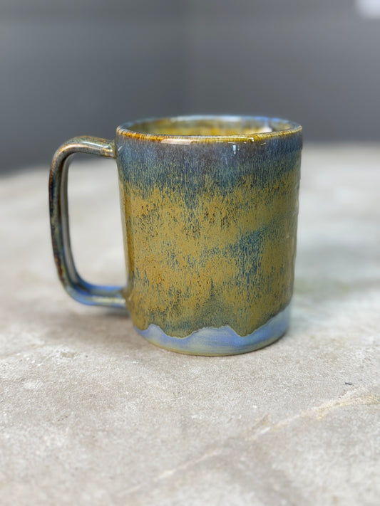 Rustic brown and blue mug
